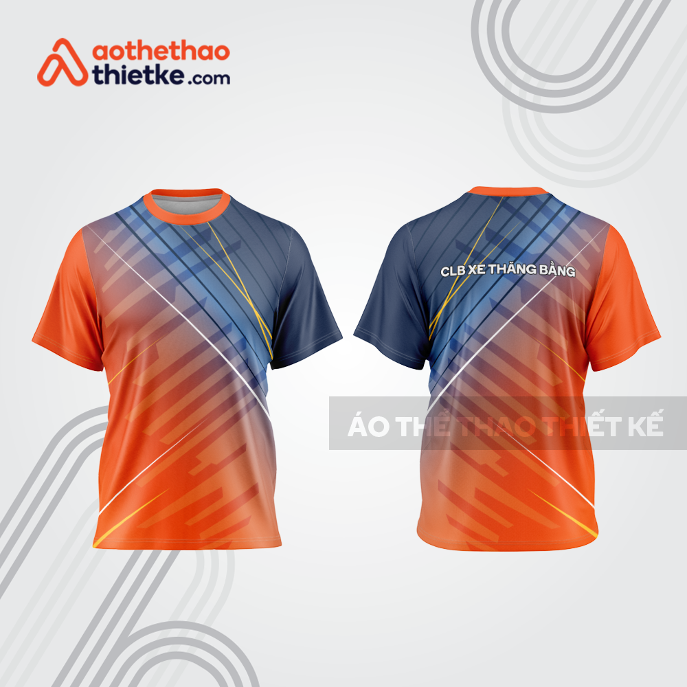 Mẫu thiết kế áo đồng phục cổ tròn đua xe thăng bằng đẹp tba349