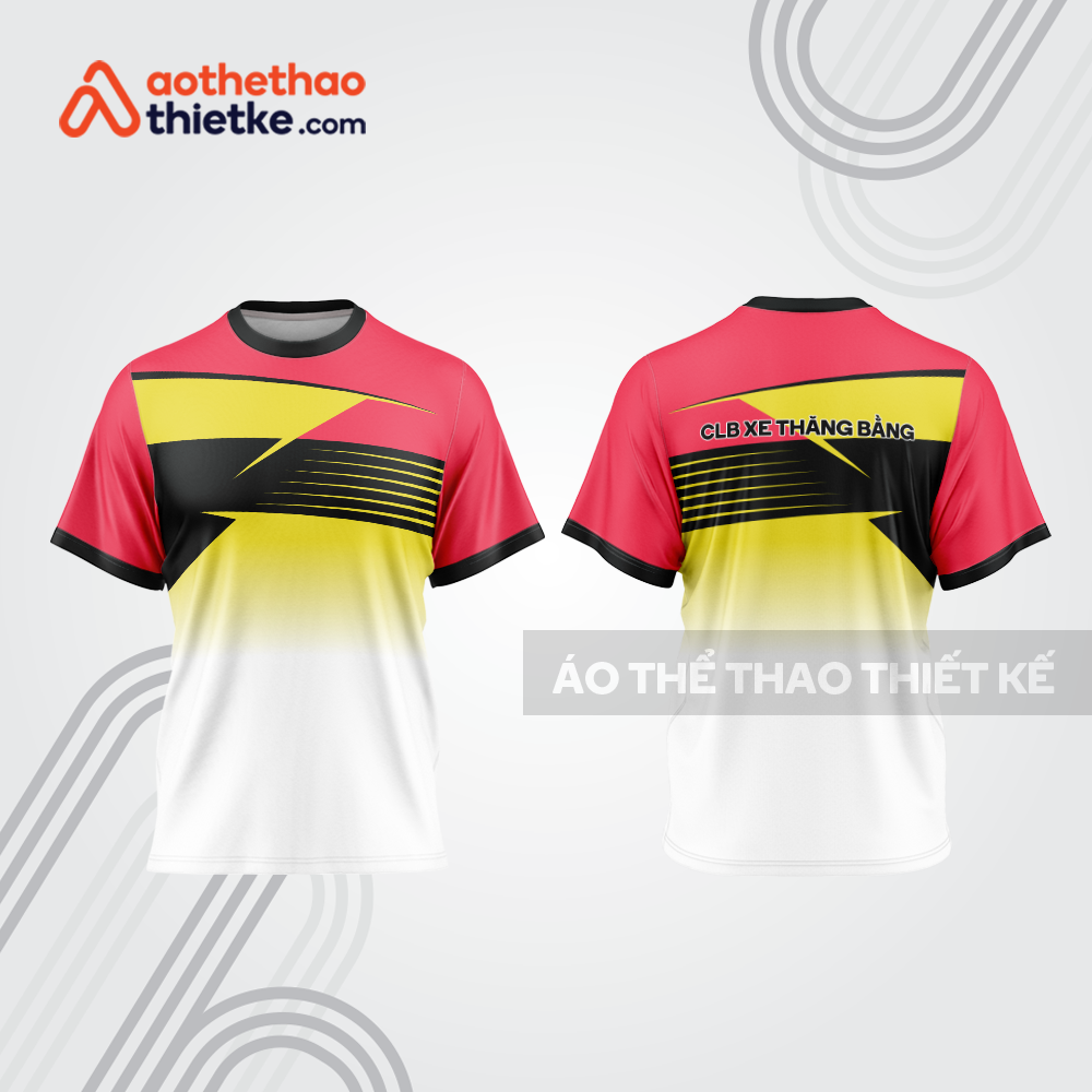 Mẫu thiết kế áo đồng phục cổ tròn đua xe thăng bằng đẹp tba352