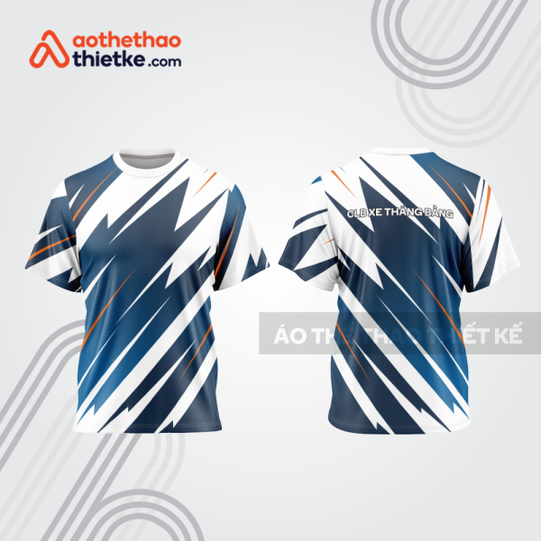 Mẫu thiết kế áo đồng phục cổ tròn đua xe thăng bằng đẹp tba353