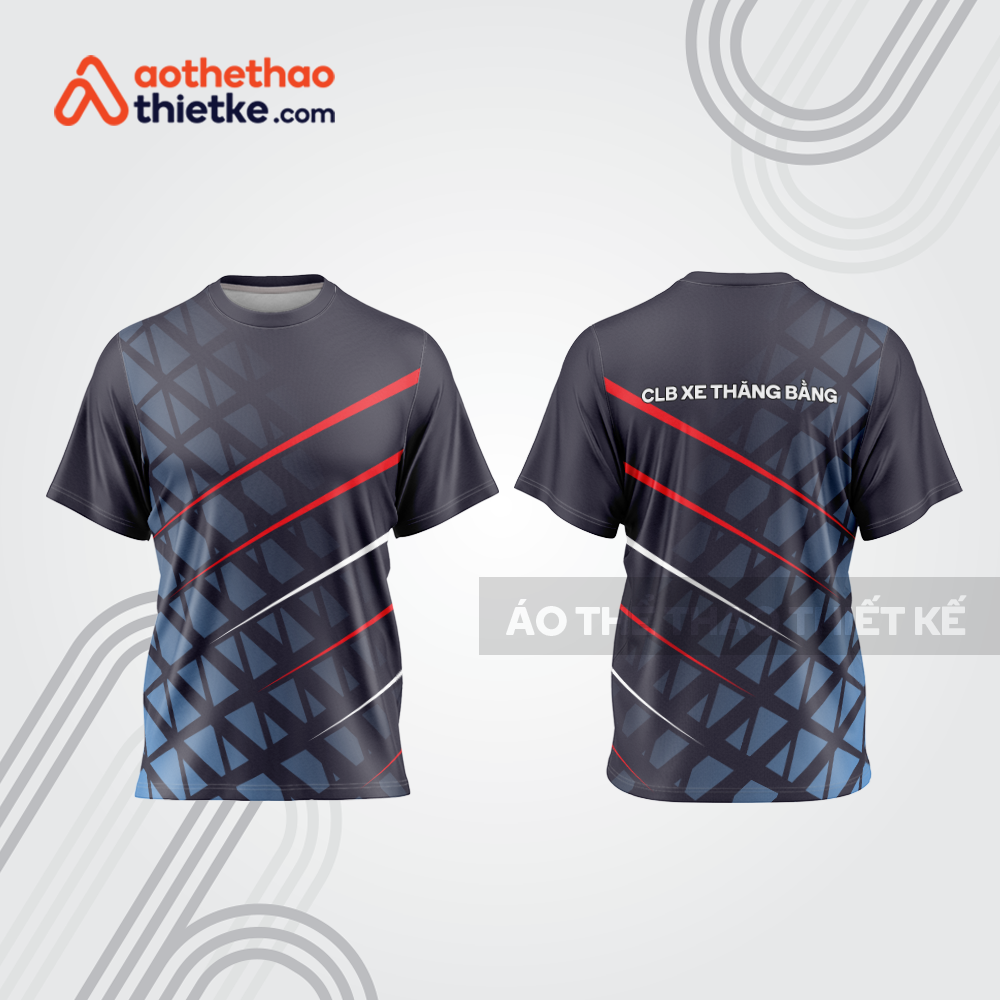Mẫu thiết kế áo đồng phục cổ tròn đua xe thăng bằng đẹp tba359