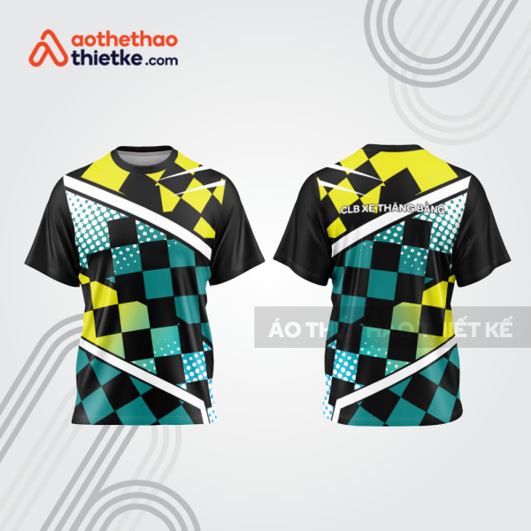 Mẫu thiết kế trang phục áo cổ tròn đua xe thăng bằng đẹp tba383