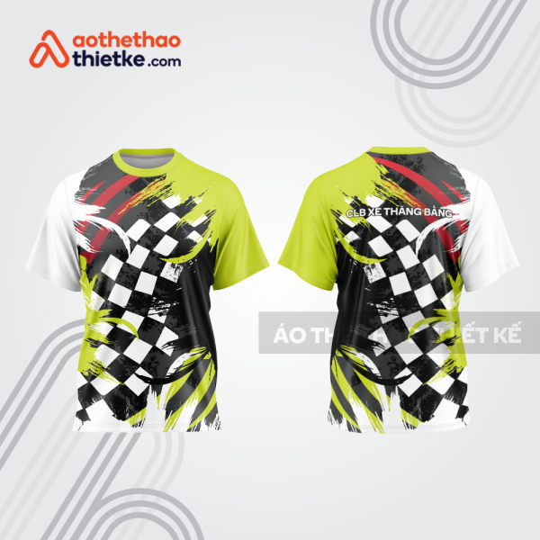 Mẫu thiết kế trang phục áo cổ tròn đua xe thăng bằng đẹp tba389