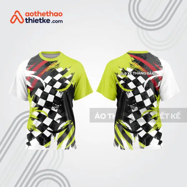 Mẫu thiết kế trang phục áo cổ tròn đua xe thăng bằng đẹp tba389