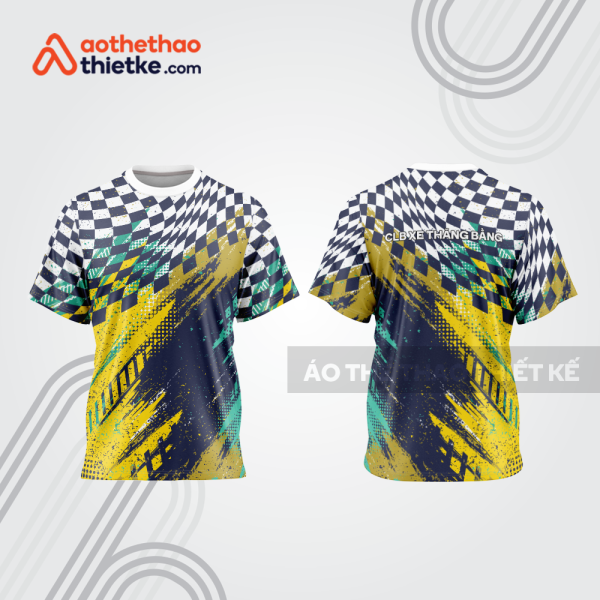 Mẫu thiết kế trang phục áo cổ tròn đua xe thăng bằng đẹp tba392