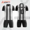 Bộ quần áo bóng đá tự thiết kế bda4 màu đen trắng sọc dọc