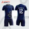 Bộ quần áo bóng đá xanh navy họa tiết báo bdb281