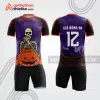 Bộ quần áo bóng đá bdb283 màu tím đen cam phong cách Halloween