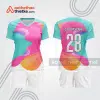 Bộ quần áo bóng đá nữ màu hồng xanh ngọc bdc349