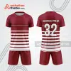 Bộ quần áo bóng đá trẻ em bdd13 màu đỏ đô sọc trắng