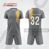 Bộ quần áo bóng đá trẻ em màu ghi phối vàng bdd195