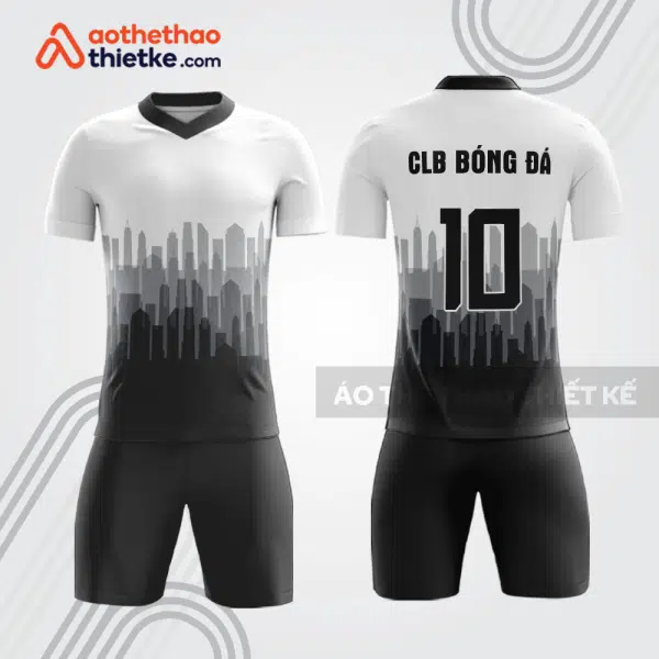 Bộ quần áo bóng đá doanh nghiệp bất động sản BDE14 trắng đen