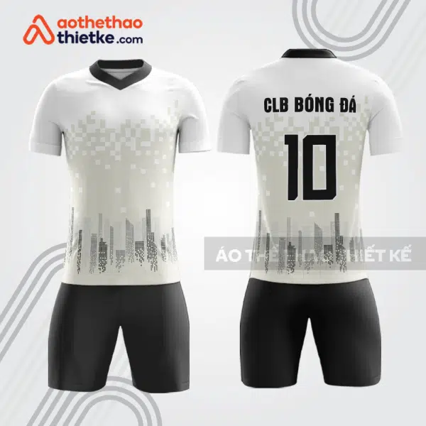 Bộ quần áo bóng đá doanh nghiệp bất động sản BDE16 trắng đen