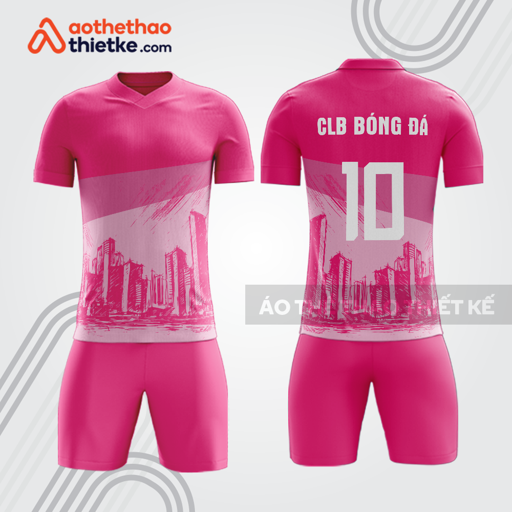 Bộ quần áo bóng đá doanh nghiệp nhà đất BDE32 màu hồng