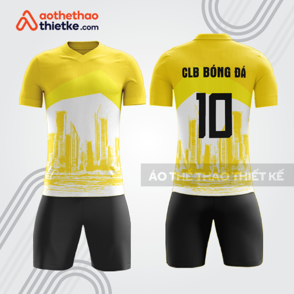 Bộ quần áo bóng đá doanh nghiệp nhà đất màu vàng trắng BDE35
