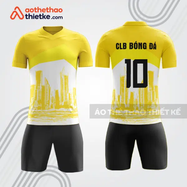 Bộ quần áo bóng đá doanh nghiệp nhà đất màu vàng trắng BDE35