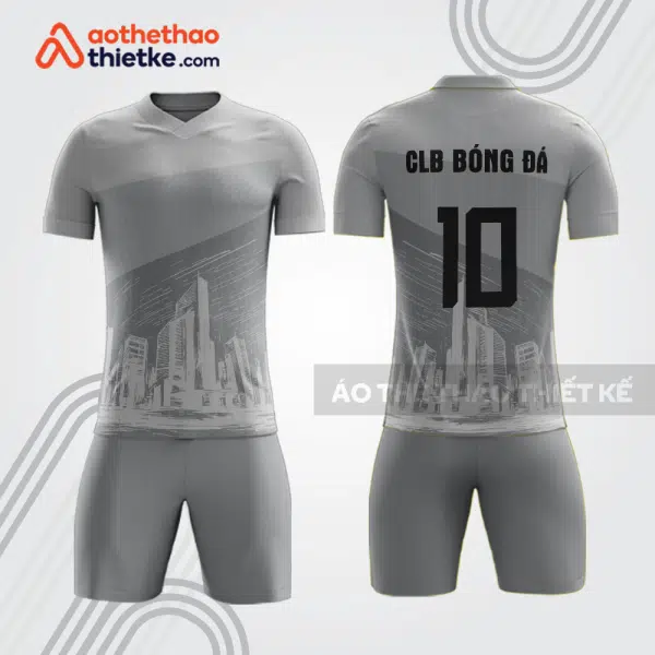 Mẫu quần áo bóng đá doanh nghiệp nhà đất BDE36 tông xám
