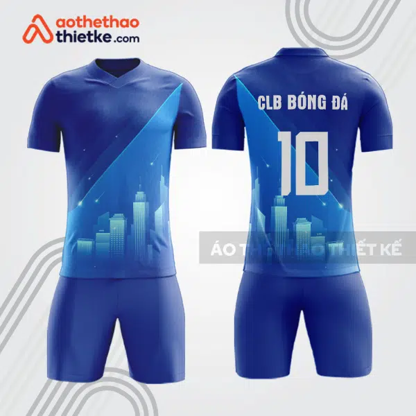 Bộ quần áo bóng đá doanh nghiệp nhà đất BDE40 màu xanh dương