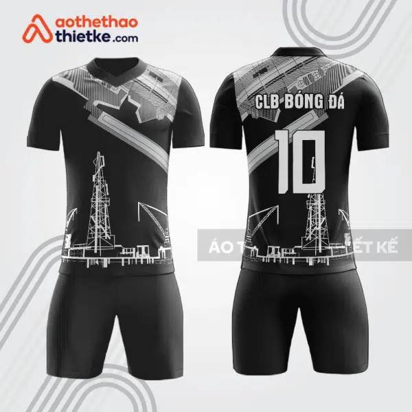 Mẫu quần áo bóng đá doanh nghiệp nhà đất BDE45 tông đen xám