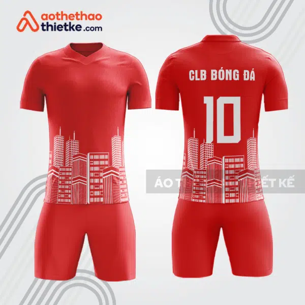 Bộ quần áo bóng đá doanh nghiệp nhà đất BDE49 màu đỏ