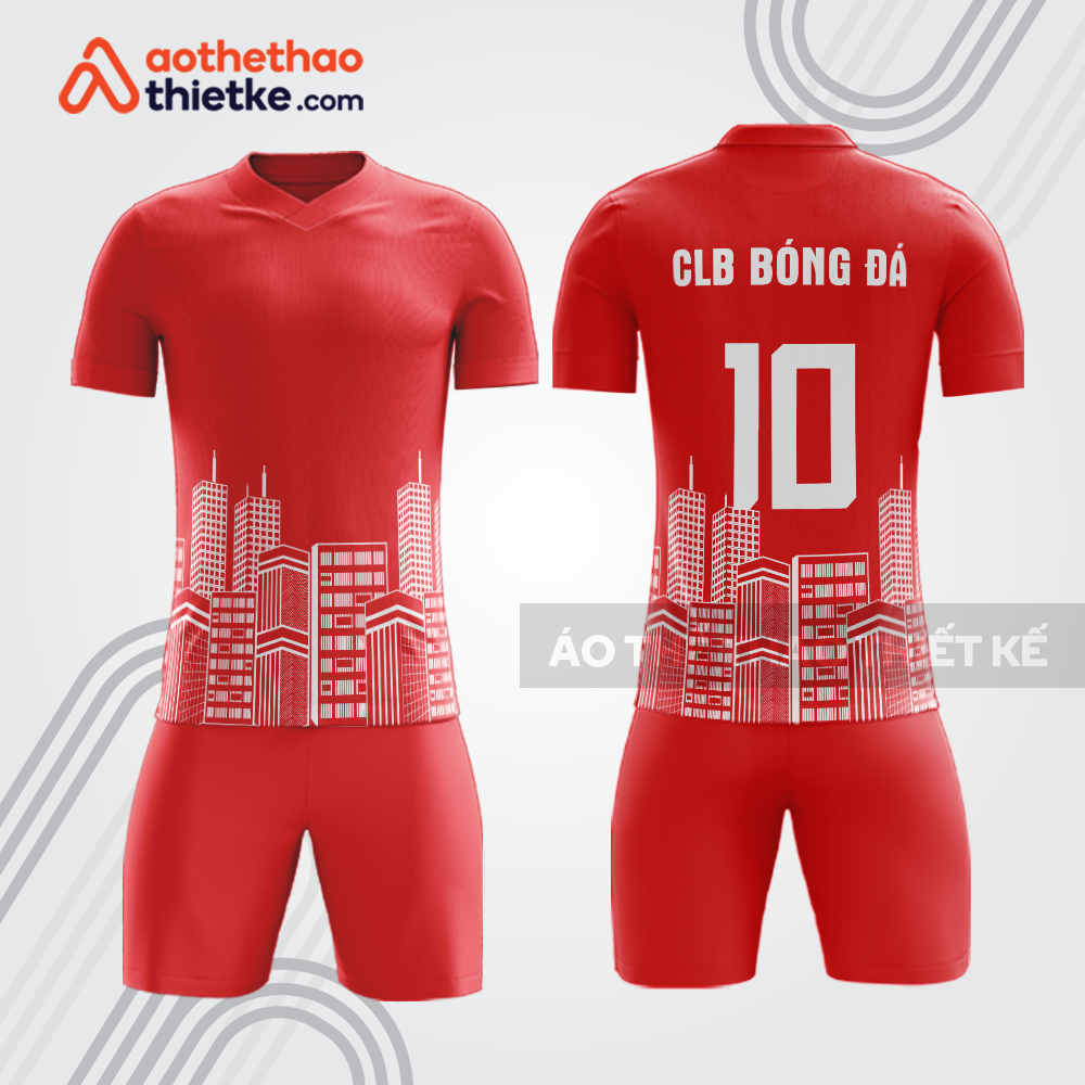 Bộ quần áo bóng đá doanh nghiệp nhà đất BDE49 màu đỏ