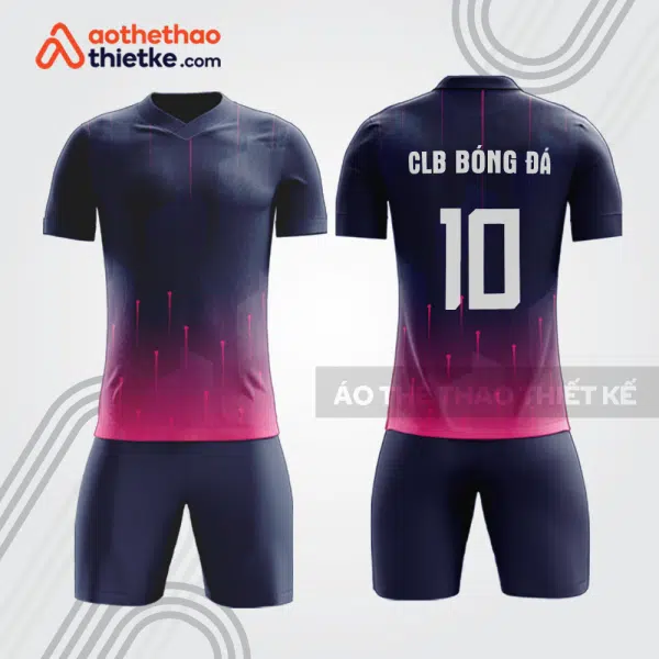 Bộ quần áo bóng đá doanh nghiệp bde5 xanh navy phối hồng
