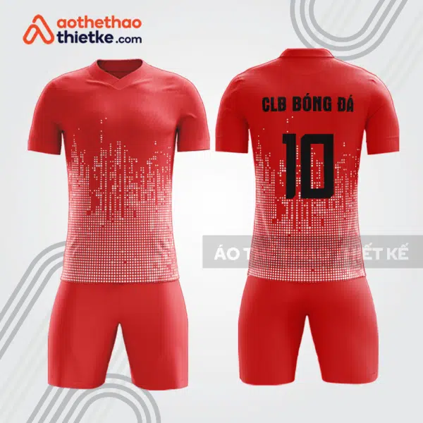 Bộ quần áo bóng đá đỏ họa tiết chấm trắng bde51