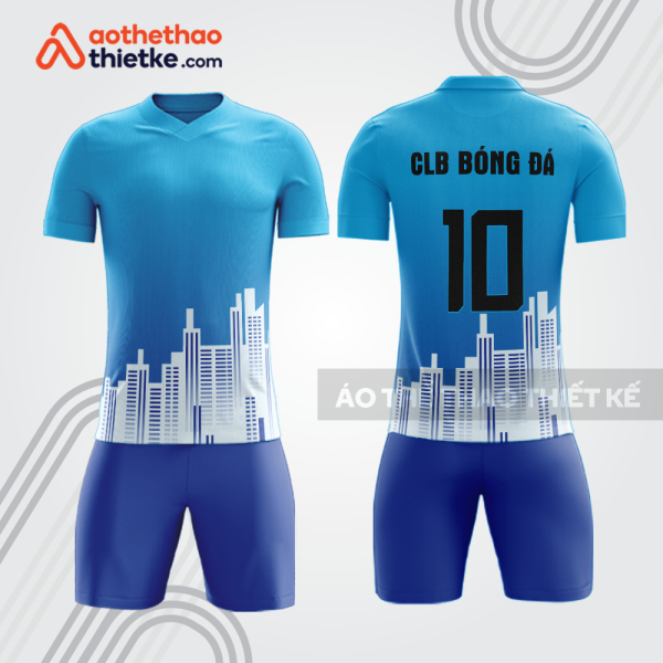Bộ quần áo bóng đá xanh dương họa tiết skyline trắng BDE56