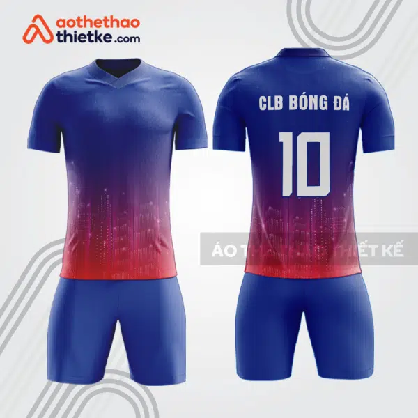 Bộ quần áo bóng đá BDE60 màu xanh chuyển sắc đỏ