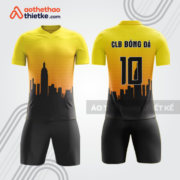 Bộ quần áo bóng đá vàng đen họa tiết skyline bde68