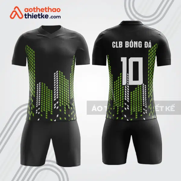Bộ quần áo bóng đá cư dân tòa nhà BDE71 màu đen xanh