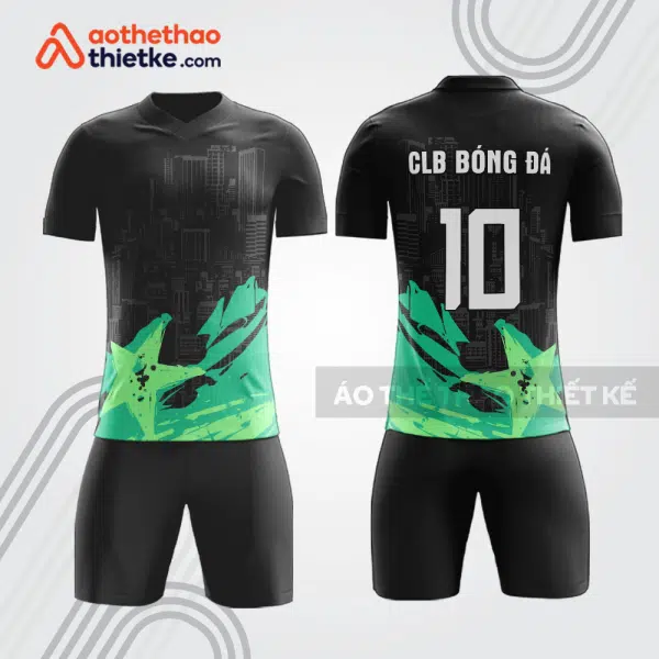 Bộ quần áo bóng đá cư dân tòa nhà màu đen phối xanh mint bde72