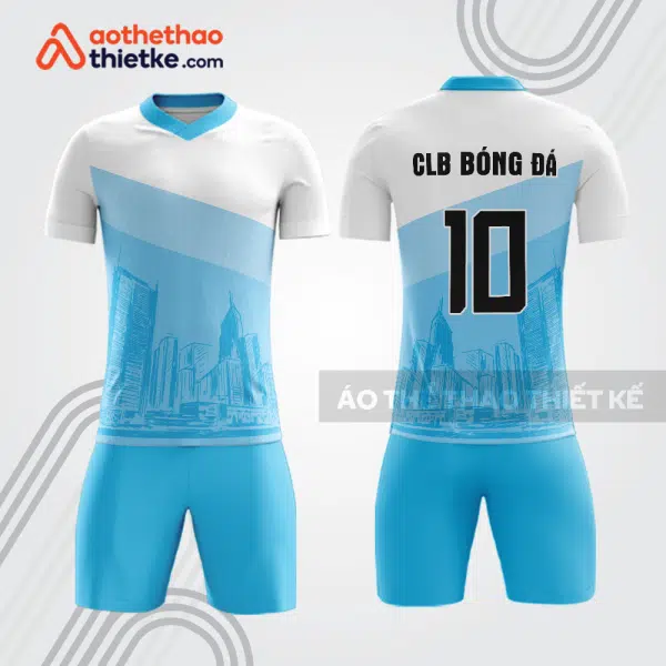 Bộ quần áo bóng đá cư dân tòa nhà bde75 màu trắng xanh