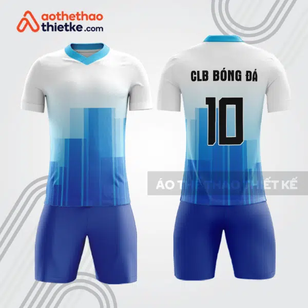 Bộ quần áo bóng đá cư dân tòa nhà màu trắng xanh BDE76