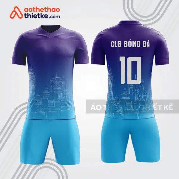Bộ quần áo bóng đá cư dân tòa nhà tím xanh bde82