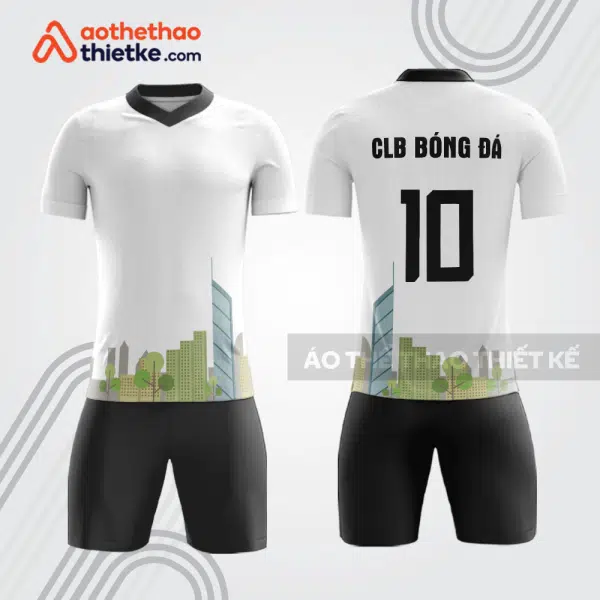 Bộ quần áo bóng đá doanh nghiệp địa ốc màu trắng đen bde84