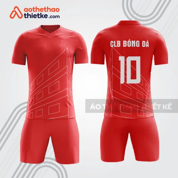 Bộ quần áo bóng đá đỏ doanh nghiệp địa ốc BDE87