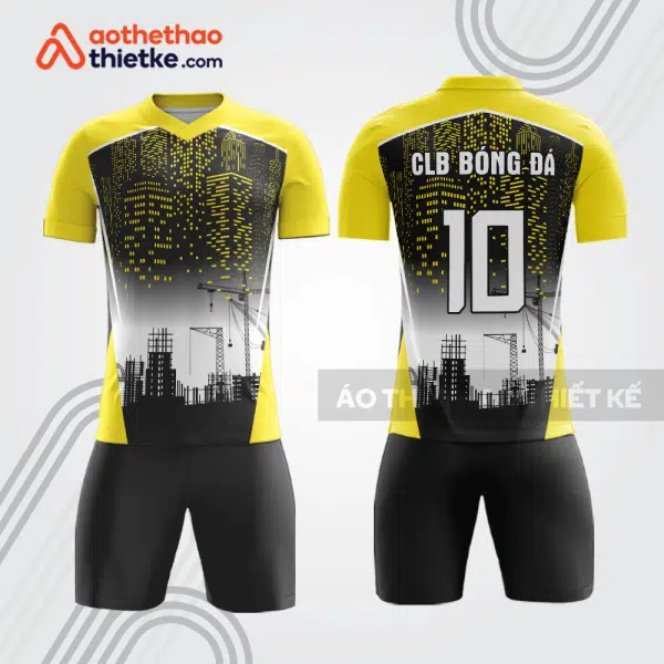 Bộ quần áo bóng đá doanh nghiệp bất động sản vàng đen BDE9