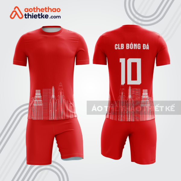 Bộ quần áo bóng đá doanh nghiệp địa ốc màu đỏ bde96