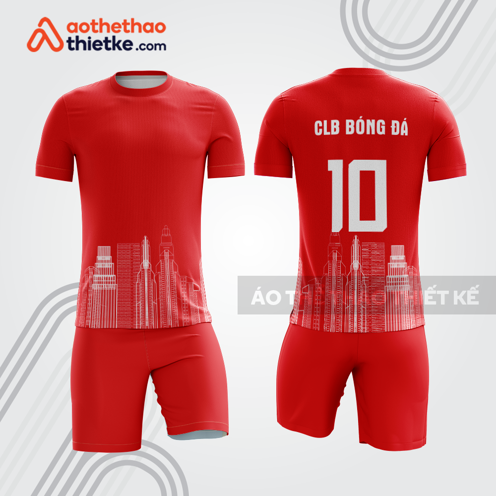 Bộ quần áo bóng đá doanh nghiệp địa ốc màu đỏ bde96