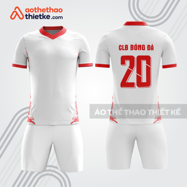 Bộ thể thao bóng đá trắng đỏ bdb1003 cho CLB