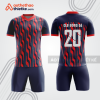 Bộ thể thao bóng đá bdb1004 xanh navy họa tiết đỏ