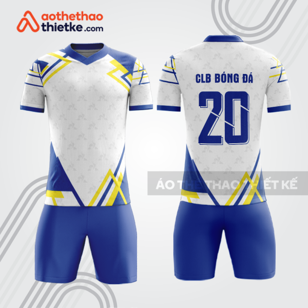 Bộ quần áo bóng đá bdb1009 màu trắng xanh vàng