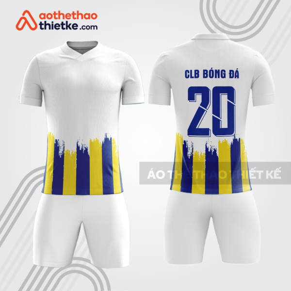 Bộ thể thao bóng đá bdb1010 trắng xanh vàng