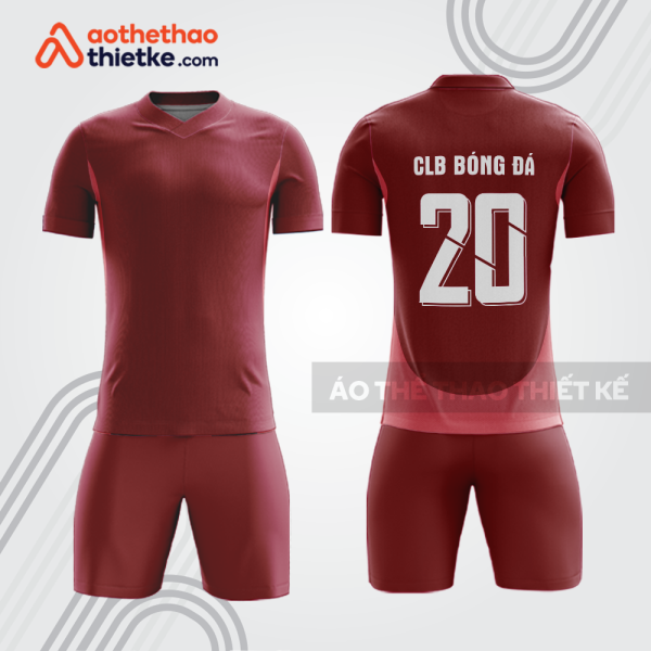 Bộ thể thao bóng đá đỏ đô bdb1016 gồm áo và quần