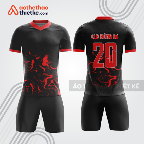 Bộ thể thao bóng đá đen đỏ bdb1022 cho câu lạc bộ