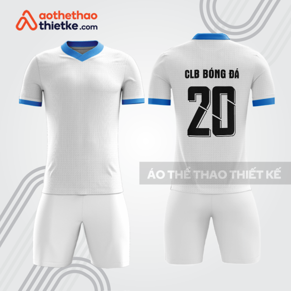 Bộ thể thao bóng đá trắng phối xanh BDB1025