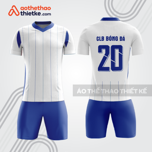 Bộ thể thao bóng đá BDB1031 màu trắng xanh gồm áo và quần