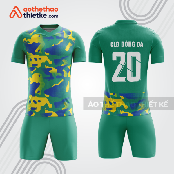 Bộ thể thao bóng đá xanh camo BDB1033 gồm áo và quần