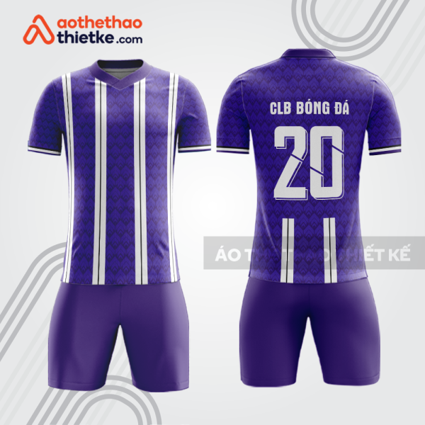 Bộ quần áo bóng đá tím sọc trắng BDB1038