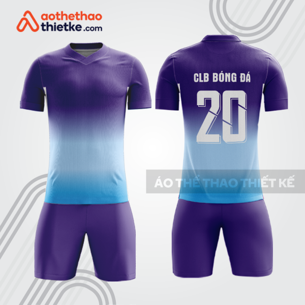 Bộ bóng đá CLB bdb1040 màu tím xanh gồm áo và quần